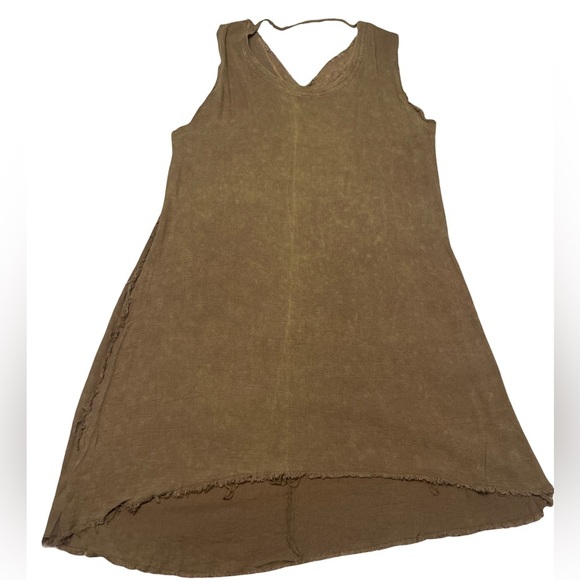 Olive Green Sleeveless‎ Dress - Picture 1 of 3